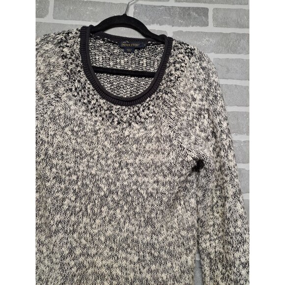 Pendleton Vintage Y2K knit Womens White & Black Crew Neck  Sweater Size Small - Picture 2 of 11